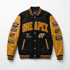 Premium Black Gold <b>Racing</b> <b>Jacket</b> Custom Letterman <b>Jacket</b> Motorsport Streetwear Bomber <b>Jacket</b> - Product Image 1