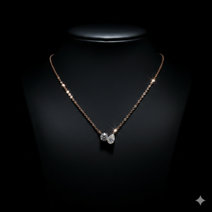 Collar Minimalista con Colgante de Diamante Real en Oro Rosa de 8K - Diamante Natural Certificado por IGI - Product Image 3