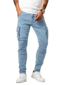 Jeans ajustados rectos rasgados para hombre, 98% algodón, 2% elastano, denim casual suavizado, transpirable y personalizado - Product Image 4
