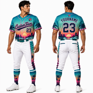 Ensemble de maillot et pantalon de baseball sublimé, léger, ventilé, anti-humidité, extensible, durable, résistant à la décoloration, confortable, pour la ligue - Product Image 4