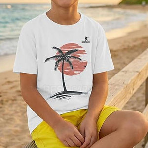 Made in Best Material Kid's Sun Fade T Shirt Short Sleeves Street Wear Fashionable Best Selling Products Sun Fade T Shirt - Product Image 5