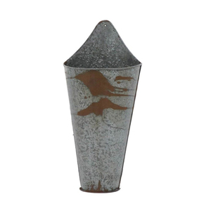 Galvanized Metal <b>Wall</b> Planter Set Vintage Farmhouse Hanging <b>Flower</b> Pots for Indoor Outdoor <b>Decor</b> Garden <b>Wall</b> Vases for Plants - Product Image 3