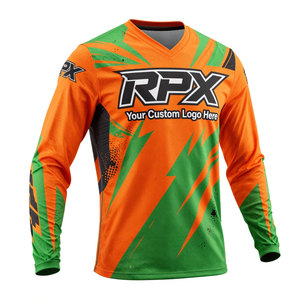 Jersey de Motocross Personalizado en Colores y Tallas a Medida, Bajo MOQ, Sublimado, Impermeable, Cortavientos, Ropa Deportiva para Pilotos, Ajuste Relajado - Product Image 1