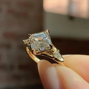 3.40Carat Lab-Grown Asscher Cut <b>Diamond</b> IGI Certified Gold Invisible Setting Classic Engagement & Wedding <b>Ring</b> for Parties - Product Image 5