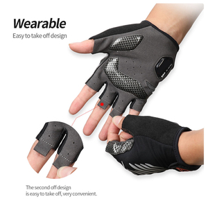 ถุงมือยกน้ำหนักซิลิโคนสำหรับผู้ชายพร้อมโลโก้แบบกำหนดเอง |   ถุงมือฝึกปั่นจักรยาน - Product Image 5