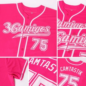 Camiseta de Softbol Personalizada Rosa y Blanca para Mujer, Transpirable, que Absorbe la Humedad, Ropa Deportiva Profesional para Equipos, Uniforme Deportivo al por Mayor - Product Image 5