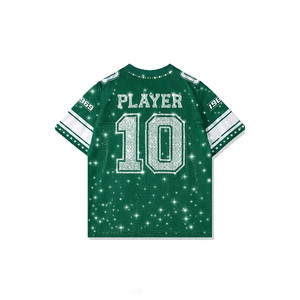 เสื้อฟุตบอลอเมริกันทรงบ็อกซี่สไตล์เรโทร แบบสั่งทำพิเศษสำหรับผู้ชาย ทรงโอเวอร์ไซส์ ตัดสั้น ผ้าตาข่าย ประดับคริสตัล พิมพ์ลายแบบซับลิเมชั่น สตรีทแวร์ Y2K - Product Image 4