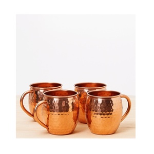 premium handcrafted copper moscow mule mugs set with hammered finish for cocktails barware kitchen and gifting use - Product Image 1