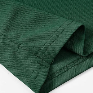 Men's Green Short Sleeve Oxford <b>Polo</b> <b>Shirt</b> <b>With</b> <b>Pocket</b> Casual Solid Color Regular Fit Woven Style - Product Image 4