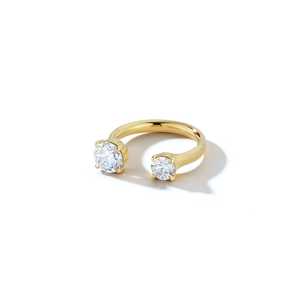 14k Real Solid Gold Open <b>Gap</b> Ring Wedding Enhancer 1.25ctw Round Lab Grown Diamond Stackable Matching Band Jewelry For Women OEM - Product Image 2