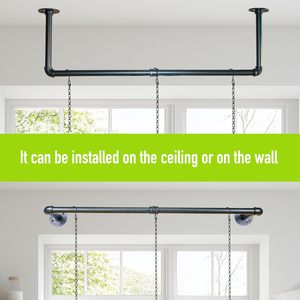 Suspension décorative moderne en métal noir pour plantes suspendues, idéale pour balcon, plafond, salon, décoration botanique, art pour la maison. - Product Image 2