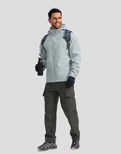 Men's <b>Winter</b> Waterproof Sporty Softshell Jacket Hooded <b>Fleece</b> Lined Bonded for Outdoor Work - Product Image 3