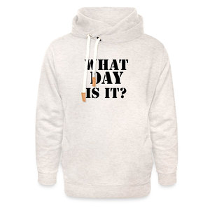 Sudadera con Capucha Gris para Hombre con Estampado de '¿Cuál es el día?', Corte Regular, Informal, de Algodón Tejido, con Bolsillo Frontal, para Otoño - Product Image 2