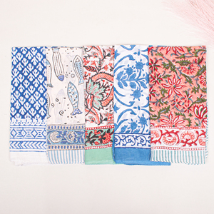 Vintage Premium Hand-Block Printed Kerchief Cotton <b>Scarf</b> Ethnic <b>Square</b> Multifunctional Handkerchief Colorful Bandana Fashion - Product Image 2