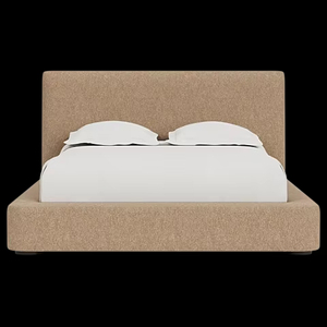 Cama Flotante Moderna al por Mayor |   Cabecera Tapizada para Cama con Estructura de Madera de Nogal - Product Image 1