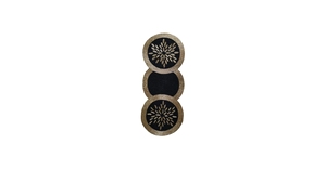 Camino de Mesa Moderno con Bordado Floral, Diseño Circular Negro y Dorado, Lavable, de Poliéster, Decoración para el Hogar - Product Image 2