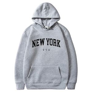 Jersey de invierno de mezcla de algodón informal para mujer, sudadera de manga larga con bolsillo de canguro y capucha, insignia de letra con eslogan personalizable - Product Image 6