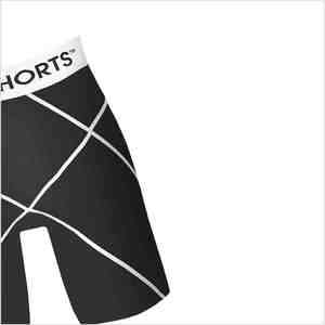 <b>Men's</b> Black Criss-Cross Pattern Mid Waist Sporty <b>Shorts</b> Breathable Spandex Nylon Athletic <b>Short</b> Pants - Product Image 6