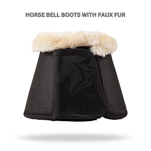 Équipement équestre : Bottes de protection de luxe pour chevaux avec fausse fourrure et néoprène, design respirant pour l'équitation - Product Image 2