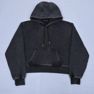 High Quality 100% Cotton Fashion Style Plain Casual Winter Cropped Hoodies Women's Sweatshirts Long Sleeve Breathable Cropped - Product Image 6