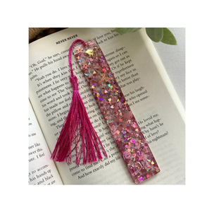 ที่คั่นหนังสือเรซิ่นทำมือแบบใหม่ทันสมัย ราคาไม่แพง งานฝีมือขายดีที่สุด พร้อมกลิตเตอร์สีทองและที่คั่นหนังสือสีฟ้าใส - Product Image 6