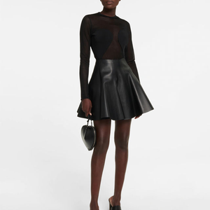 Jupes en cuir pour femmes OEM, tendance 2026, design streetwear, jupes en cuir sexy - Product Image 2