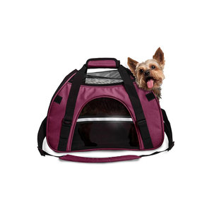 Purple Oxford Soft-Sided Pet Carrier With Zipper Closure Breathable Mesh For <b>Cats</b> 15kg Max Weight - Product Image 2