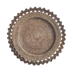 Handwoven Scalloped Charger <b>Plate</b> Boho Rattan Charger <b>Plates</b> for Table Decoration Handmade Placemat From Vietnam Factory - Product Image 3