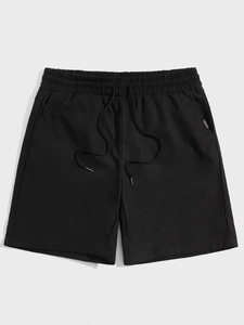 Shorts décontractés pour hommes 100% polyester, toile 220 grammes, écologiques, respirants, avec détail boutonné, couleur unie personnalisée, confortables - Product Image 5
