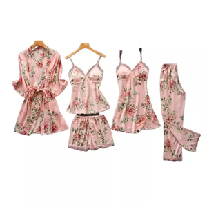 Conjunto de Pijama Sexy de Encaje para Mujer, 100% Algodón, Ropa de Dormir Térmica, Bata de Baño, Personalizable - Product Image 1