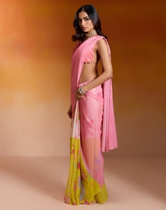 Sari KV Georgette Lurex con Estampado Floral Sin Blusa Nakhraali Nomads (Talla Única) - Product Image 3