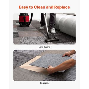 Piastrelle di Moquette Modulari 20x20 Pollici, Copertura Morbida Imbottita Senza Cuciture, 24 Pezzi, Tappeto Quadrato Riutilizzabile, 66,6 Piedi Quadrati - Product Image 6