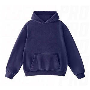 Sudadera con Capucha Extra Grande para Hombre y Parejas, con Lavado Ácido Vintage, Forro de Felpa de Algodón Suave, Bordado Sólido - Product Image 1