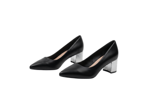 Escarpins noirs à bout pointu et talon carré en PU, chaussures de bureau à enfiler, respirantes, légères, effet pieds nus, antidérapantes, toutes saisons, pour femme - Product Image 4