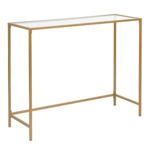 Consolle moderna da 100 cm con piano in vetro temperato e struttura in metallo per ingresso o soggiorno, modello 51028186 - Product Image 1