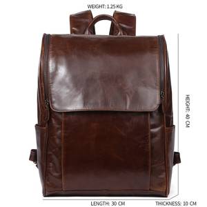 กระเป๋าเป้หนังกันน้ำพร้อมเทคโนโลยีป้องกันการโจรกรรม รุ่นวินเทจ สำหรับใส่แล็ปท็อป  วัสดุหนังแท้ รุ่น LBP-0395 - Product Image 4