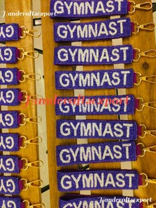 Personalized Gymnast Beaded Wristlet Keychain, Handmade Gymnastics Gift, Custom Sports Key Fob, Team Gift for Gymnast, Seed Bead - Product Image 5