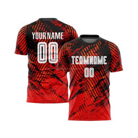 Camiseta de Fútbol Sublimada Personalizada, Negra con Bandera de EE. UU., Manga Corta, Absorbe la Humedad, Corte Regular, Unisex para Adultos, Nombre y Número del Equipo