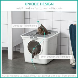 Lettiera XL Bianca in EVA con Ampio Spazio Interno, Facile Ingresso Frontale e Uscita Superiore, Paletta per il Controllo degli Odori - Product Image 6