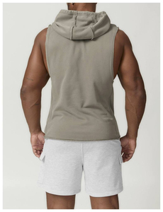KHILAN INDUSTRIES Men's <b>Plus</b> <b>Size</b> Solid Blue 100% Cotton Sporty Eco-Friendly Breathable Quick Dry O-Neck Woven Tank <b>Top</b> <b>Sequined</b> - Product Image 5