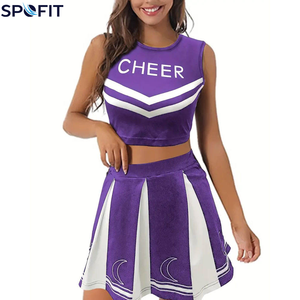 Uniformes de cheerleading personnalisés de qualité supérieure, nouvelle mode, séchage rapide, élasticité, conception OEM, étiquettes imprimées, arrivée chaude, ensemble complet - Product Image 2
