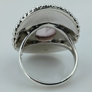 Rose <b>Quartz</b> Oval <b>Ring</b> 925 Sterling Silver Handmade Statement Promise Jewelry for Women <b>Ring</b> bezel setting January Birthstone - Product Image 6
