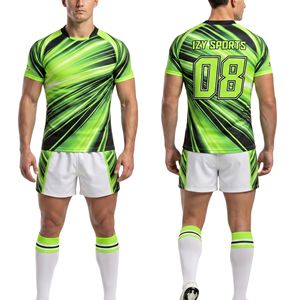 Tenues de rugby à motif vague japonaise, tissu athlétique à séchage rapide, ensemble d'uniformes de rugby personnalisés sublimés - Product Image 5