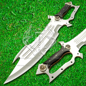 Couteau Bowie en acier D2 fait main avec poignée ergonomique en corne de cerf couteau de chasse professionnel avec gaine en cuir cadeau personnalisable - Product Image 1