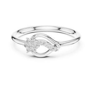 Anillo de Oro Amarillo de 14K con Diamante Cultivado en Laboratorio, Corte Redondo, para Mujer |   Ropa de Fiesta |   Diamante Cultivado Nuevo - Product Image 3