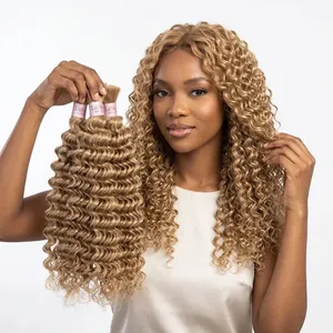 Perruque complète en dentelle, longue et bouclée, blonde naturelle, cheveux indiens Remy, base en dentelle suisse avec baby hair, taille personnalisable - Product Image 4