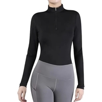Nouvelle veste de sport pour femme, légère, à col montant, zippée, manches longues, couleur unie, séchage rapide, respirante, pour l'équitation