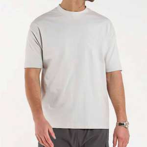 Camiseta de Cuello Redondo para Hombre, Color Gris Claro, 100% Algodón, Manga Corta, Informal, Básica, Personalizada, de Secado Rápido, 220g - Product Image 1