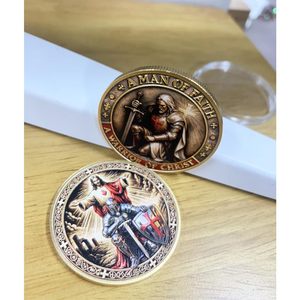 Moneda Conmemorativa de un Guerrero de Cristo, Monedas de Desafío Cristianas de Jesús, Token de Oración de Caballeros de Doble Cara, Regalos para Hombres Coleccionistas - Product Image 2