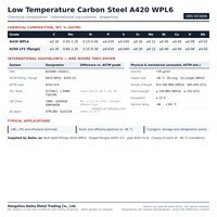 Coude à 45 et 90 degrés en acier au carbone basse température ASTM A420 WPL6, soudures bout à bout LR SR, ASME B16.9 pour l'industrie pétrolière et gazière